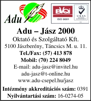 ADU-JÁSZ 2000 OKTATÓ ÉS SZOLGÁLTATÓ KFT.