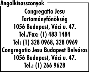 ANGOLKISASSZONYOK - CONGREGATIO JESU TARTOMÁNYFŐNÖKSÉGE