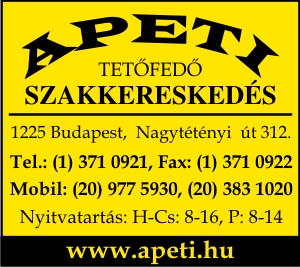 APETI TETŐFEDŐ SZAKKERESKEDÉS