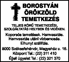 BOROSTYÁN ÖRÖKZÖLD TEMETKEZÉS