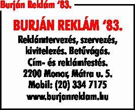 BURJÁN REKLÁM '83.