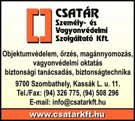 CSATÁR SZEMÉLY- ÉS VAGYONVÉDELMI SZOLGÁLTATÓ KFT.