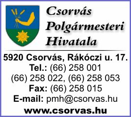 CSORVÁS POLGÁRMESTERI HIVATALA