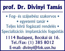 DR. DIVINYI TAMÁS ÉS MUNKATÁRSAINAK FOGORVOSI RENDELŐJE