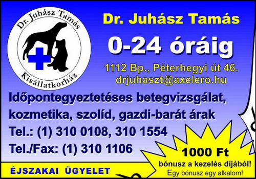 DR. JUHÁSZ TAMÁS KISÁLLATRENDELŐ KFT.