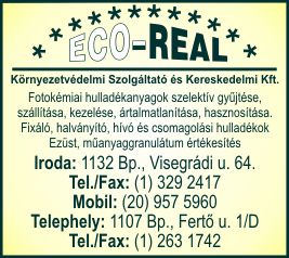 ECO-REAL KÖRNYEZETVÉDELMI SZOLGÁLTATÓ ÉS KERESKEDELMI KFT.