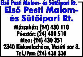 ELSŐ PESTI MALOM- ÉS SÜTŐIPARI RT.