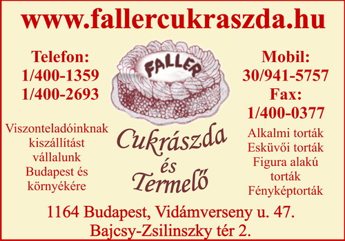 FALLER CUKRÁSZ TERMELŐ