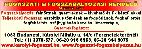 FOGÁSZATI ÉS FOGSZABÁLYOZÁSI RENDELŐ