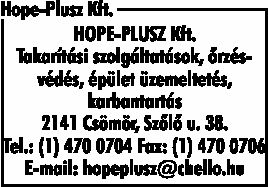 HOPE-PLUSZ KFT.