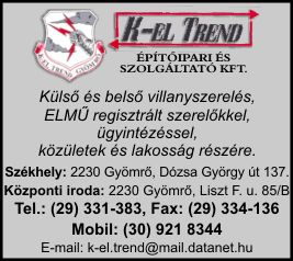 K-EL TREND ÉPÍTŐIPARI ÉS SZOLGÁLTATÓ KFT.