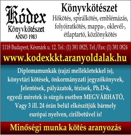 KÓDEX KÖNYVKÖTÉSZET