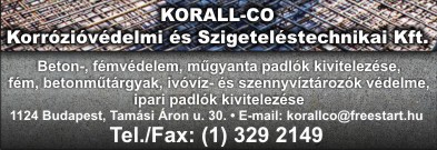 KORALL-CO KORRÓZIÓVÉDELMI ÉS SZIGETELÉSTECHNIKAI KFT.