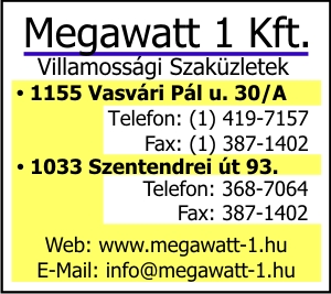 MEGAWATT 1 KFT. VILLAMOSSÁGI SZAKÜZLET