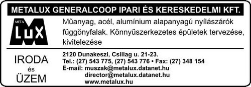 METALUX-GENERALCOOP IPARI ÉS KERESKEDELMI KFT.