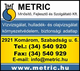 METRIC MINŐSÍTŐ, FEJLESZTŐ ÉS SZOLGÁLTATÓ KFT.