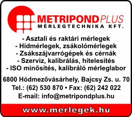 METRIPOND PLUS MÉRLEGTECHNIKA KFT.