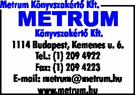 METRUM KÖNYVSZAKÉRTŐ KFT.