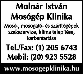 MOLNÁR ISTVÁN MOSÓGÉP KLINIKA