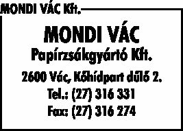 MONDI VÁC KFT.