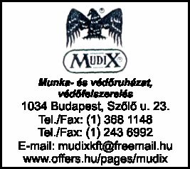 MUDIX MUNKARUHA- ÉS DIVATRUHÁTAI KERESKEDELMI, IPARI, SZOLGÁLTATÓ KFT.