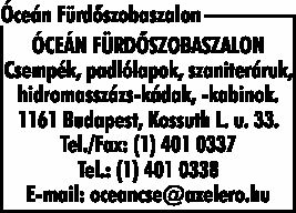 ÓCEÁN FÜRDŐSZOBASZALON