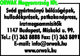 ORWAK MAGYARORSZÁG KFT.