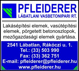 PFLEIDERER LÁBATLANI VASBETONIPARI RT.