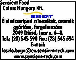 SENSIENT FOOD COLORS HUNGARY KFT.