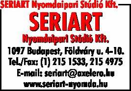 SERIART NYOMDAIPARI STÚDIÓ KFT.