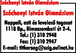 SZÉCHENYI ISTVÁN GIMNÁZIUM