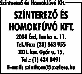 SZINTEREZŐ ÉS HOMOKFÚVÓ KFT.