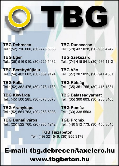 TBG BETON KFT. DEBRECENI ÜZEME