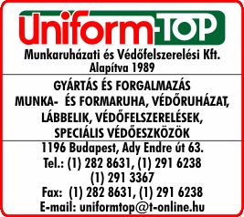 UNIFORM-TOP MUNKARUHÁZATI ÉS VÉDŐFELSZERELÉSI KFT.