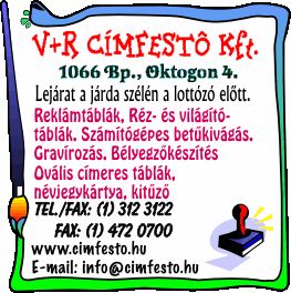 V+R CÍMFESTŐ KFT.