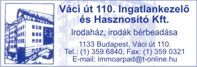 VÁCI ÚT 110. INGATLANKEZELŐ ÉS HASZNOSÍTÓ KFT.