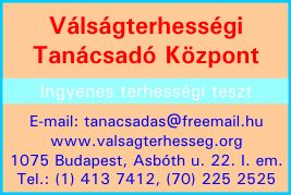VÁLSÁGTERHESSÉGI TANÁCSADÓ KÖZPONT