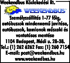 WEEKENDBUS KÖZLEKEDÉSI RT.